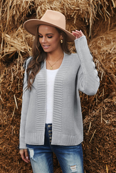 Open Front Chunky Knit Cardigan